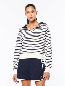 Women | Marina Sailor Collar Sweatshirt | Gardenia