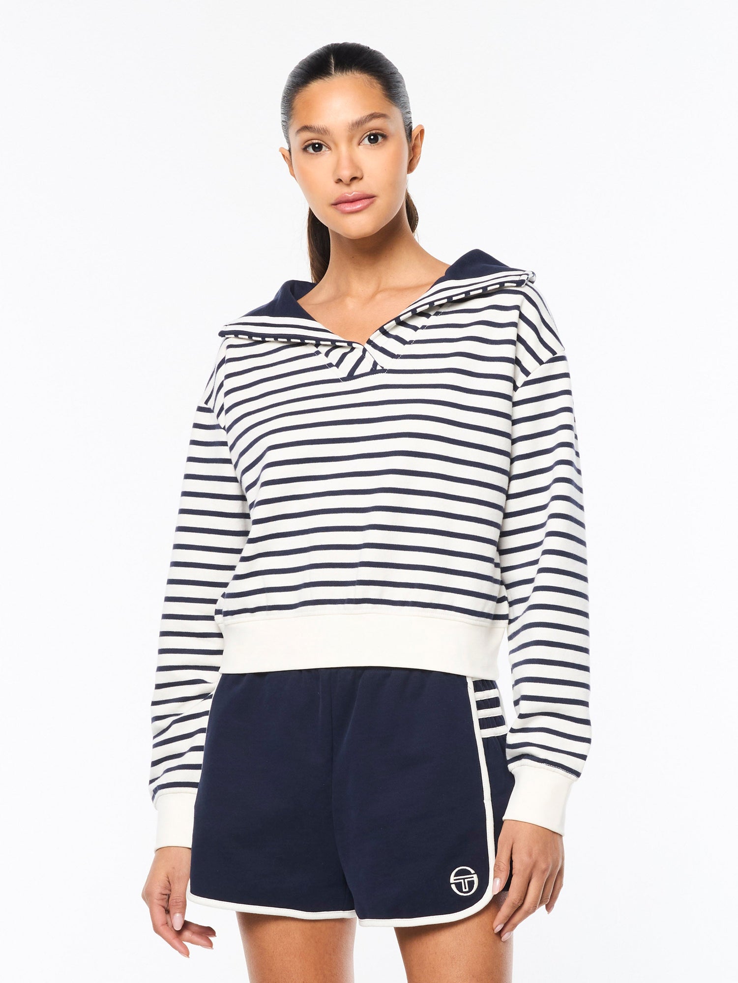 Women | Marina Sailor Collar Sweatshirt | Gardenia