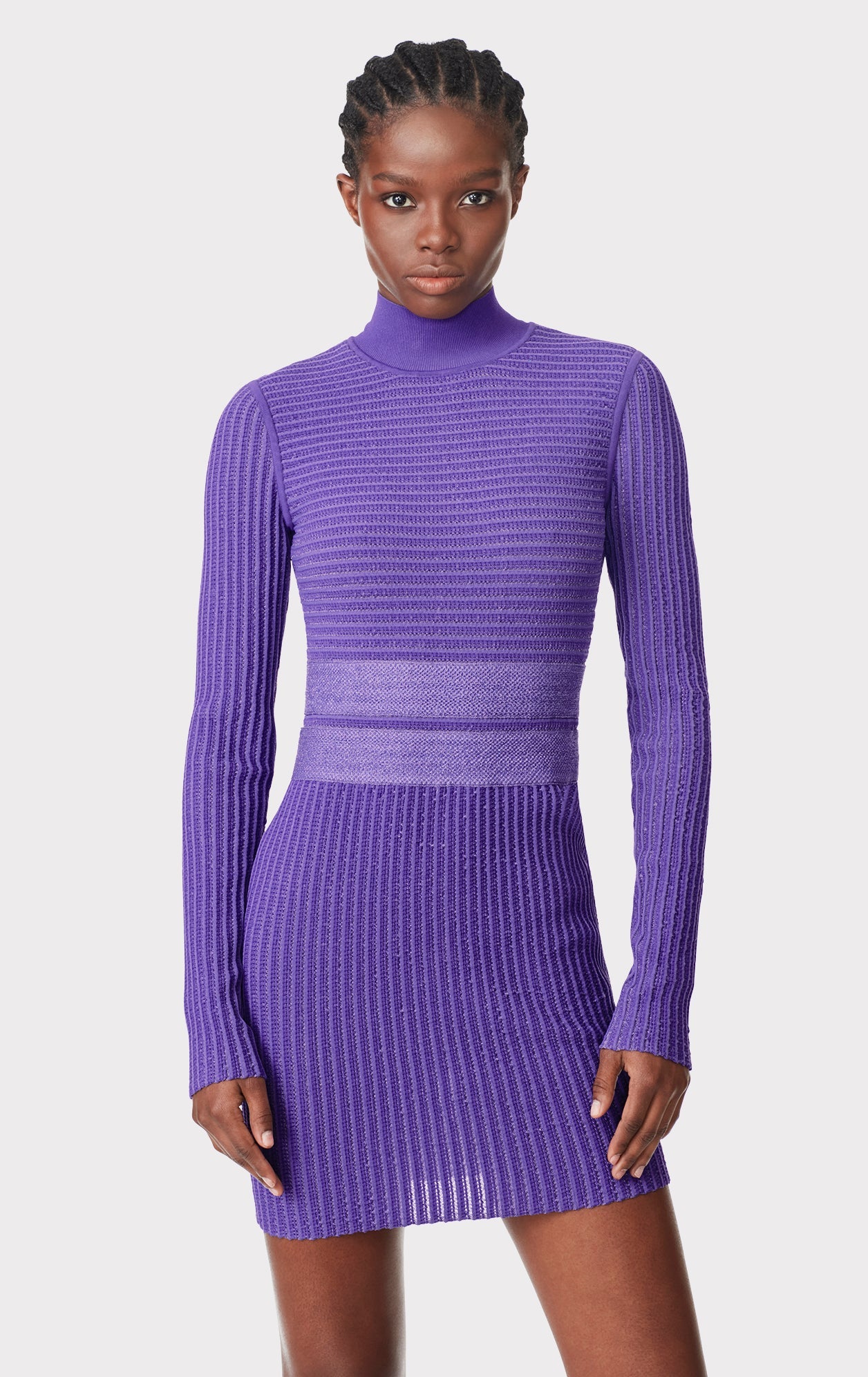 Sheer Striped Mini Dress | Ultraviolet