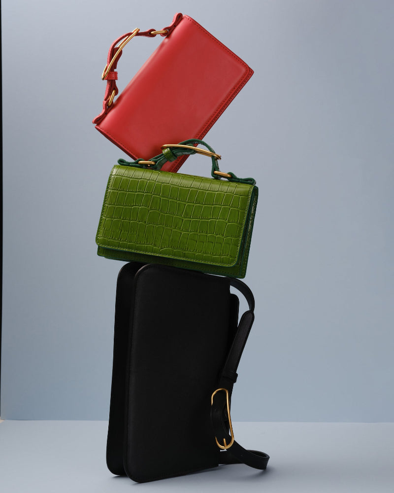 Audrey Mini Clutch | Tan Crocodile