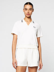 Women | Atri Velour Polo | Gardenia