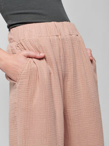 Womens - Dream Cotton Gauze Wide Leg Pant | Nougat