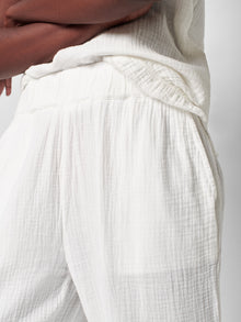 Womens - Dream Cotton Gauze Wide Leg Pant | White