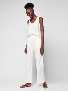 Womens - Dream Cotton Gauze Wide Leg Pant | White