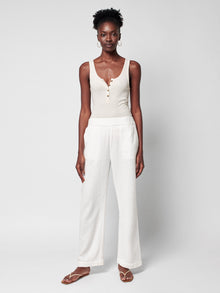 Womens - Dream Cotton Gauze Wide Leg Pant | White