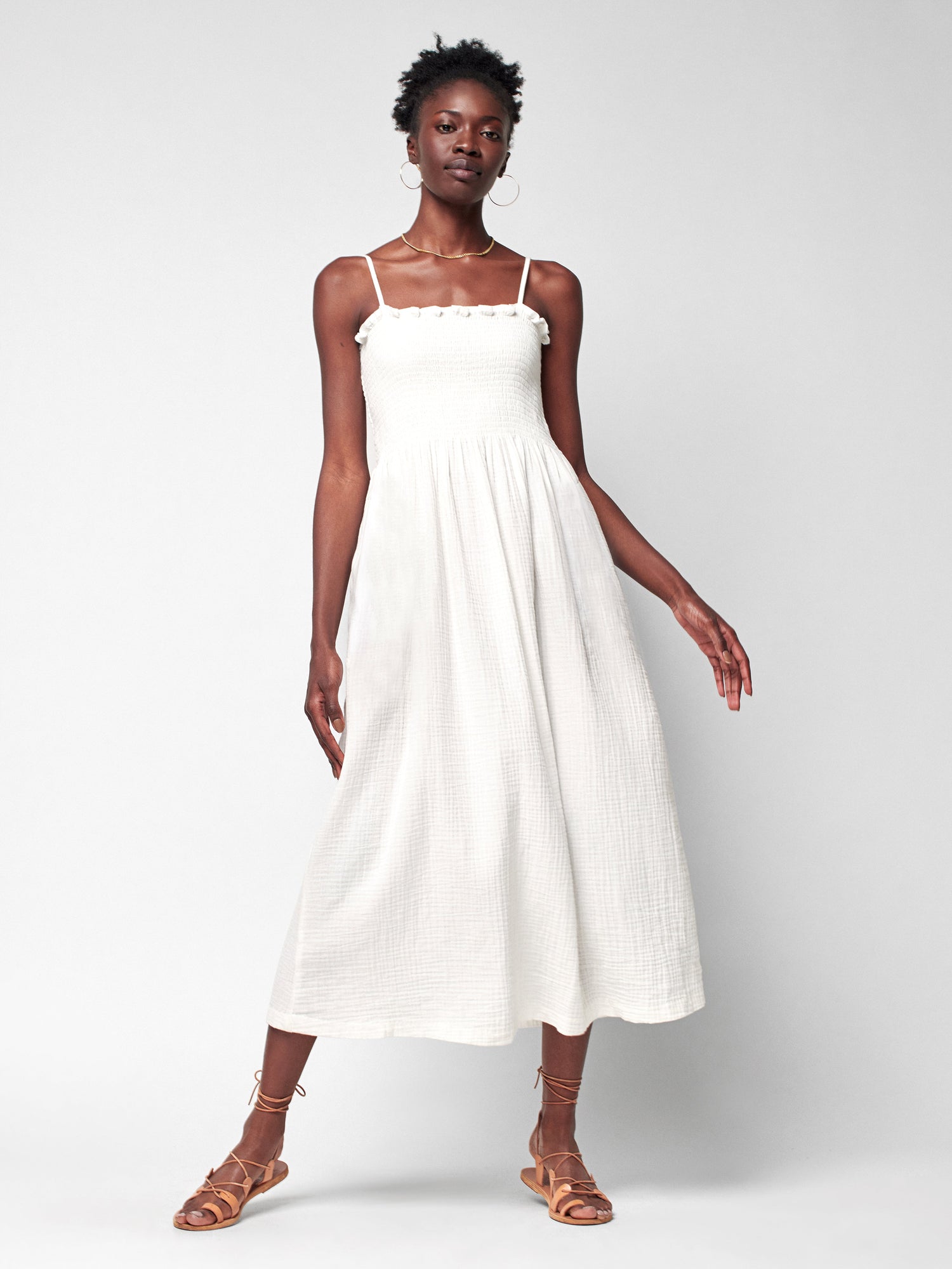 Womens - Dream Cotton Gauze Lakeview Dress | White