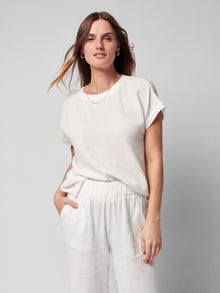 Womens - Dream Cotton Gauze Tee | White