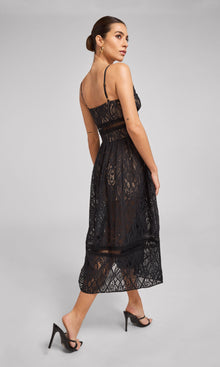 Lucinda Lace Dress | Black/Beige