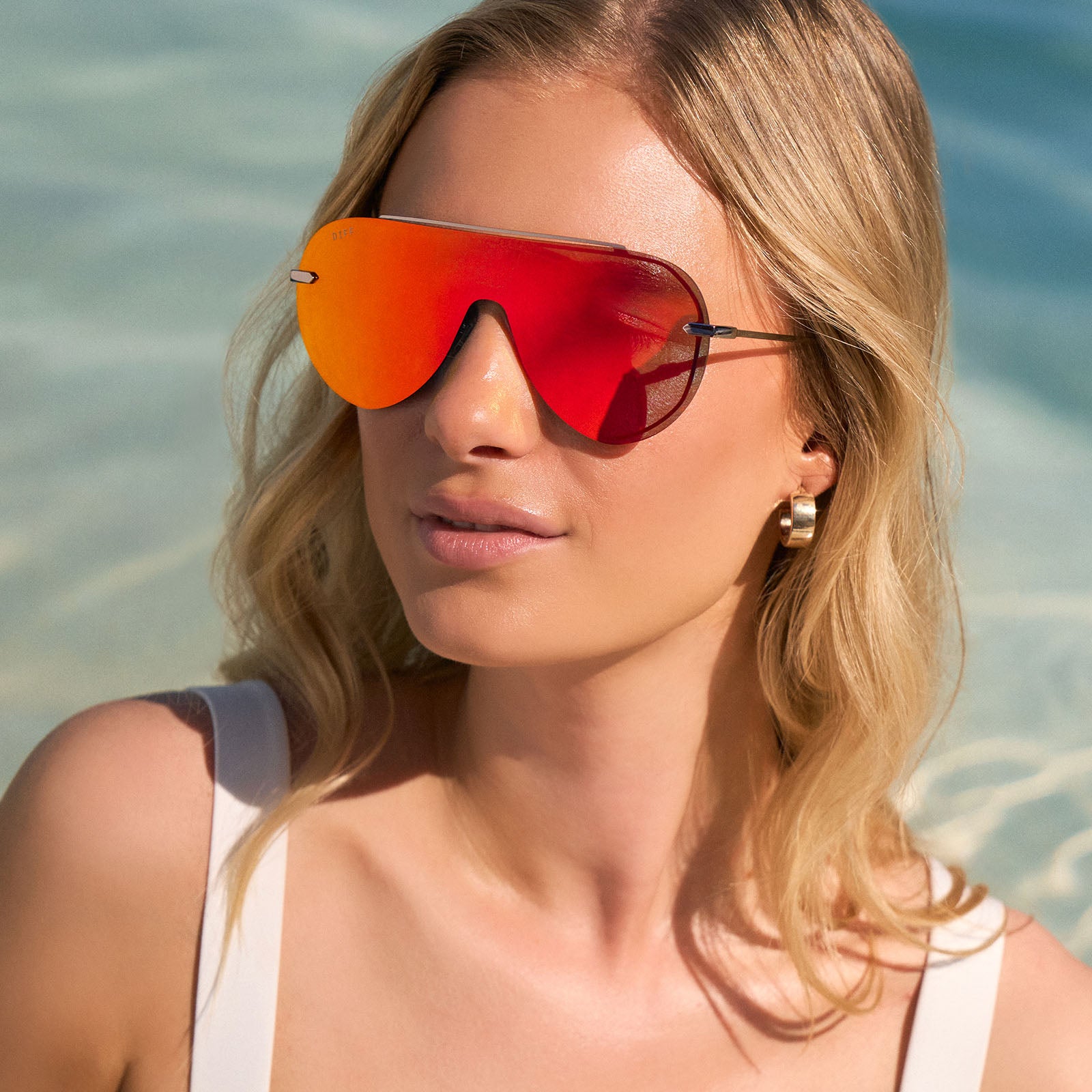 Womens | Imani Sunglasses | Gunmetal | Red Hot Summer Lenses