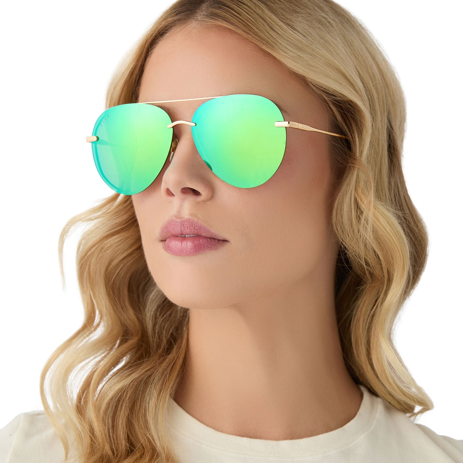 Unisex | Lenox Sunglasses | Gold | Green Lenses