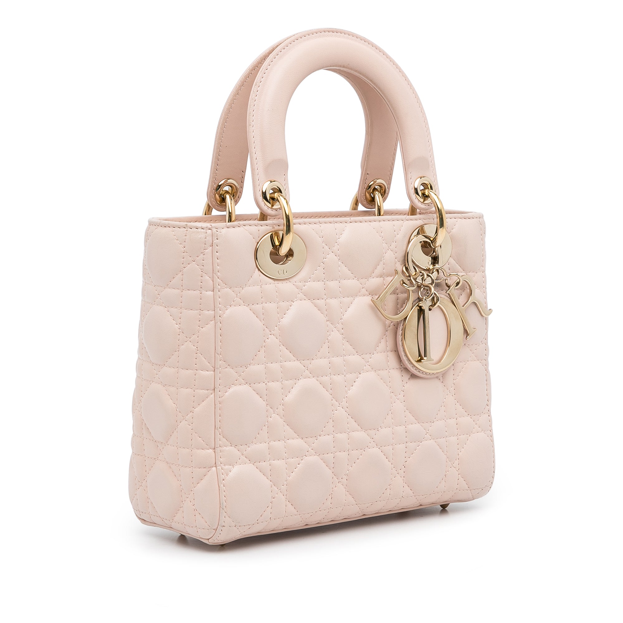 Dior | Pre-Owned Small Lambskin Cannage My ABCLady | Pink/Light Pink
