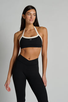 437 | The Halter Bra | Black And Creme