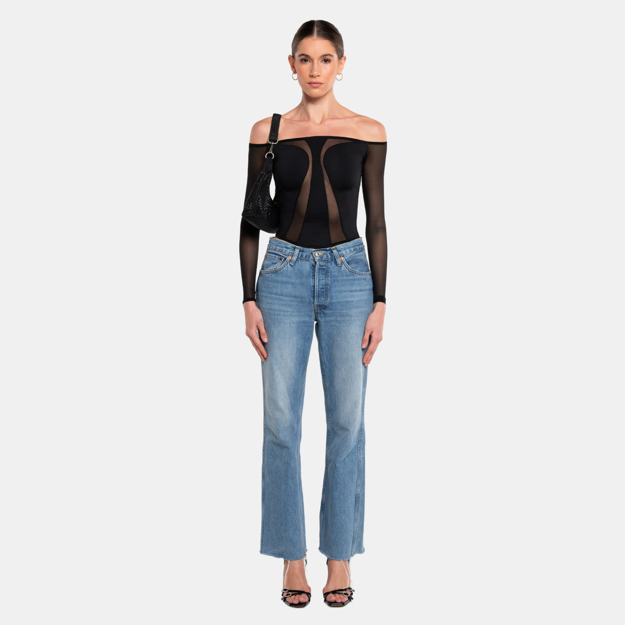 OW Collection SWIRL Blouse Blouse 002 - Black Caviar