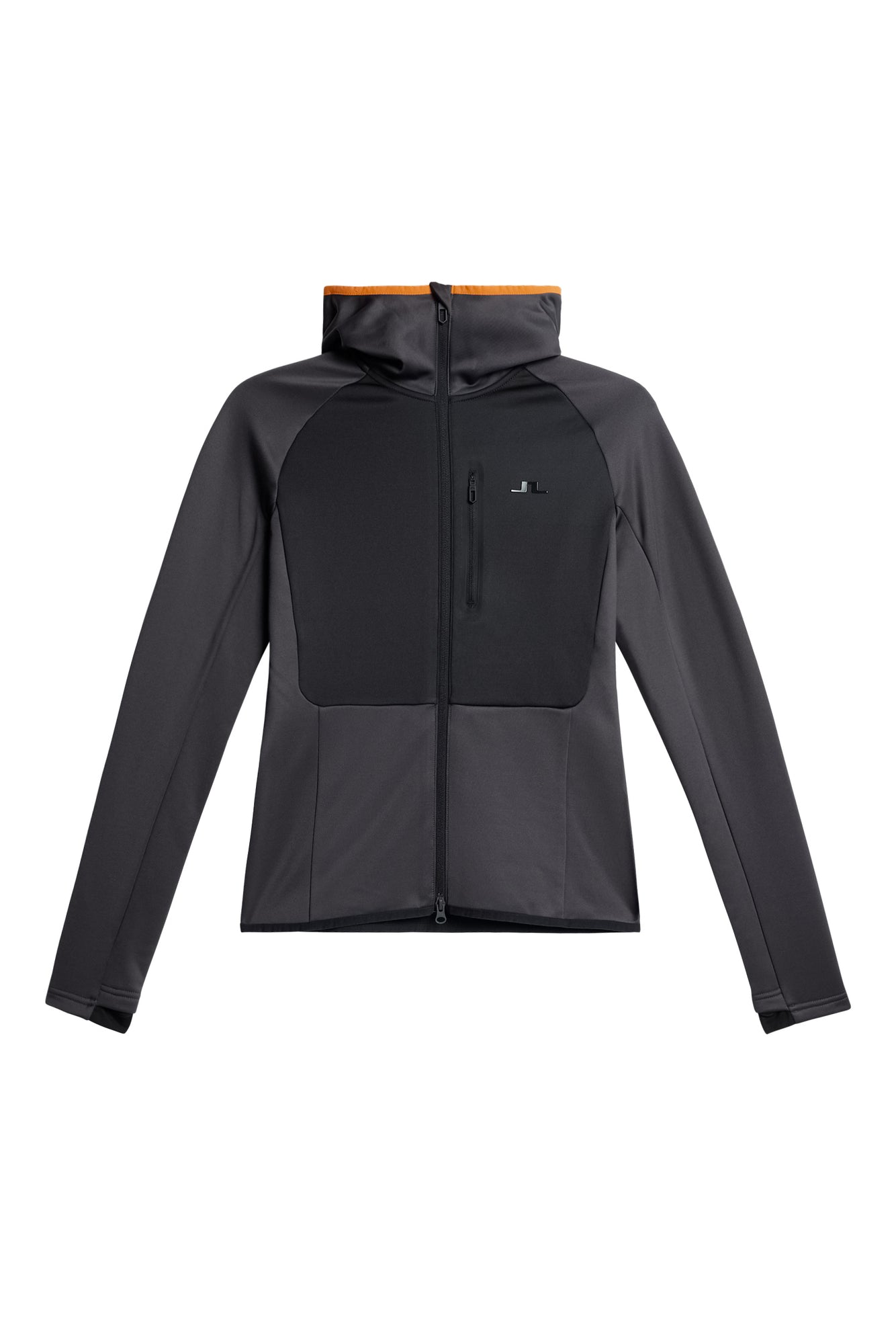 Elana Full Zip Hood in Asphalt by J.Lindeberg