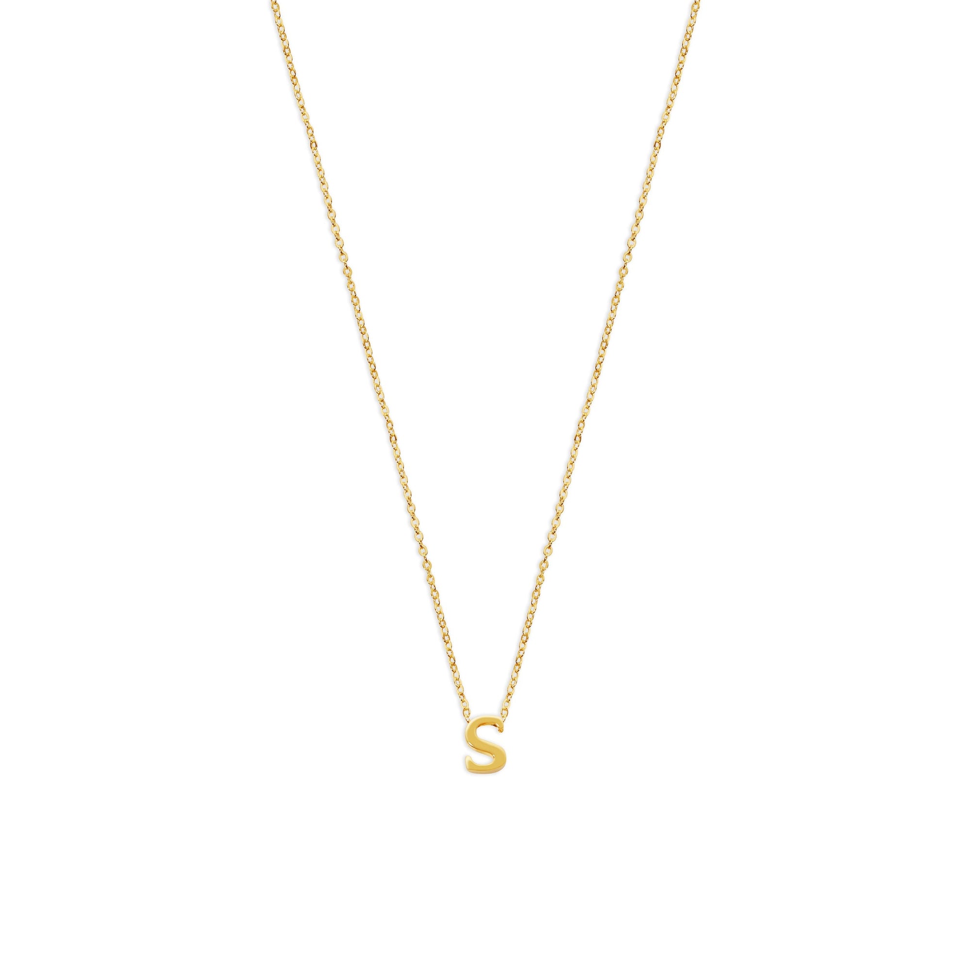 The Tiny Single Initial Block Necklace | 18KT Gold Vermeil