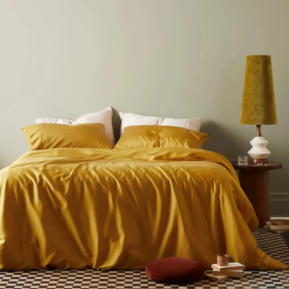 Airy CleanBamboo Sateen+ Duvet Cover | Full Queen | Saffron