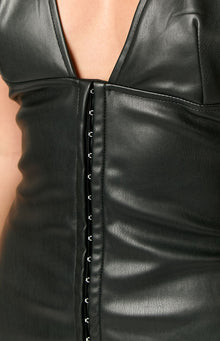 Sal PU Mini Dress | Black