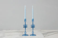 Glass Candlestick | Sapphire | Small | Set of 2