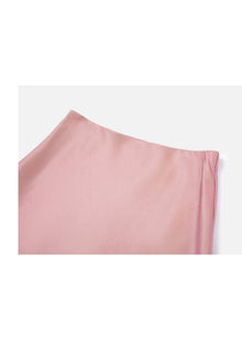 Satin A-Line Skirt | Pink