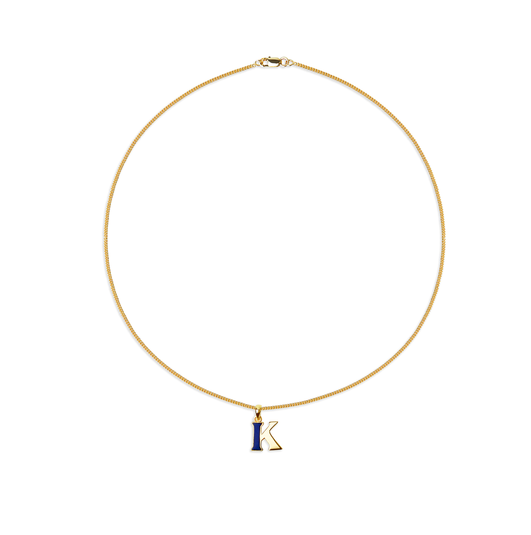 The Half Stone Initial Necklace | 18KT Gold Vermeil