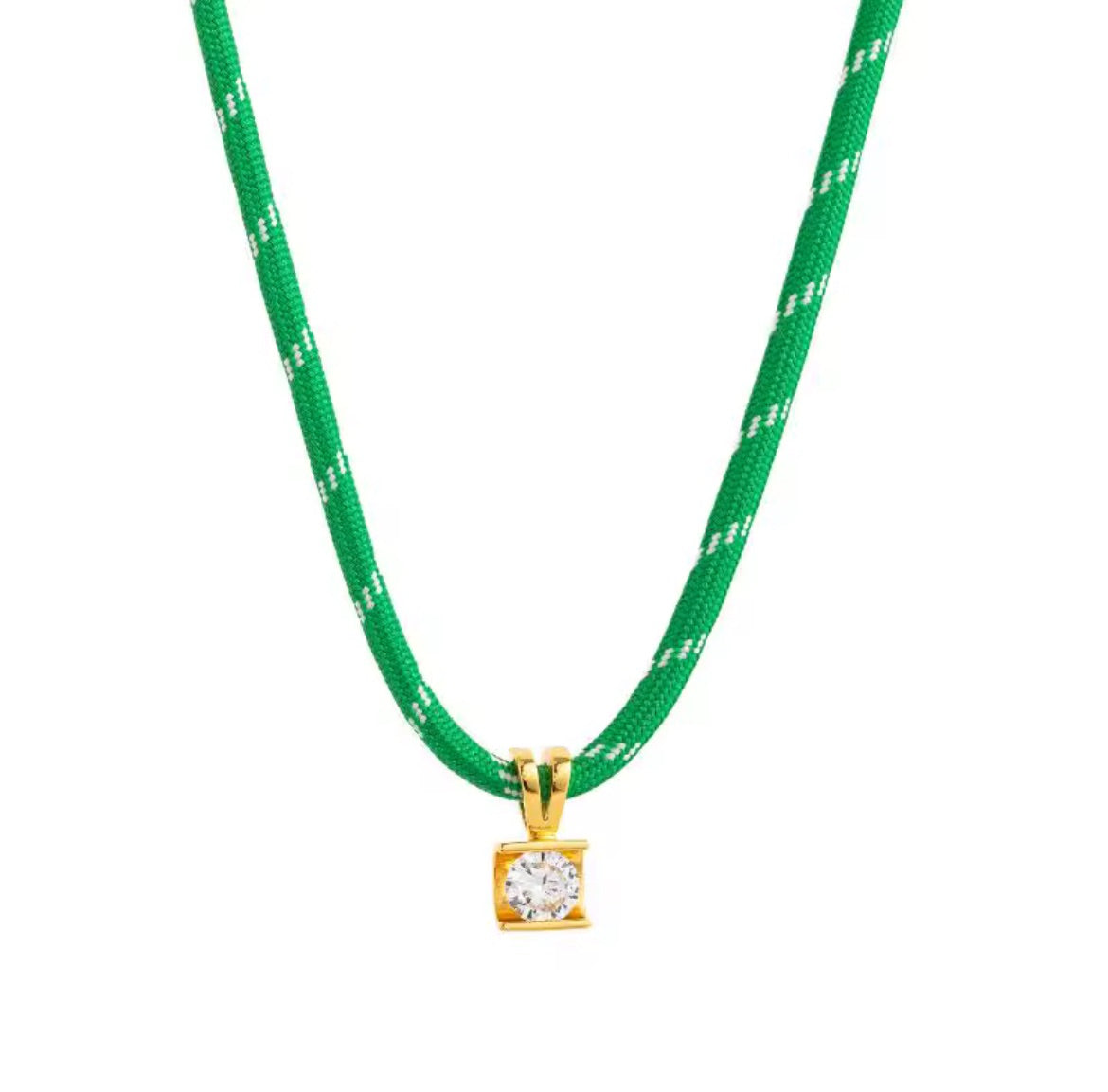 Emily Necklace | Green/Gold