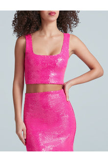 Sequin Crop Top | Commando Pink