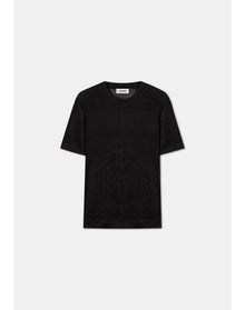 Shalott | Ribbed Relaxed T-Shirt | Black