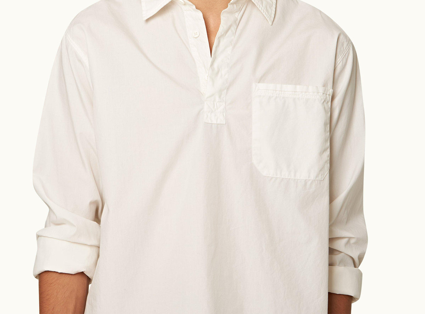 Shanklin Relaxed Fit Overhead Organic Cotton Shirt | White Sand