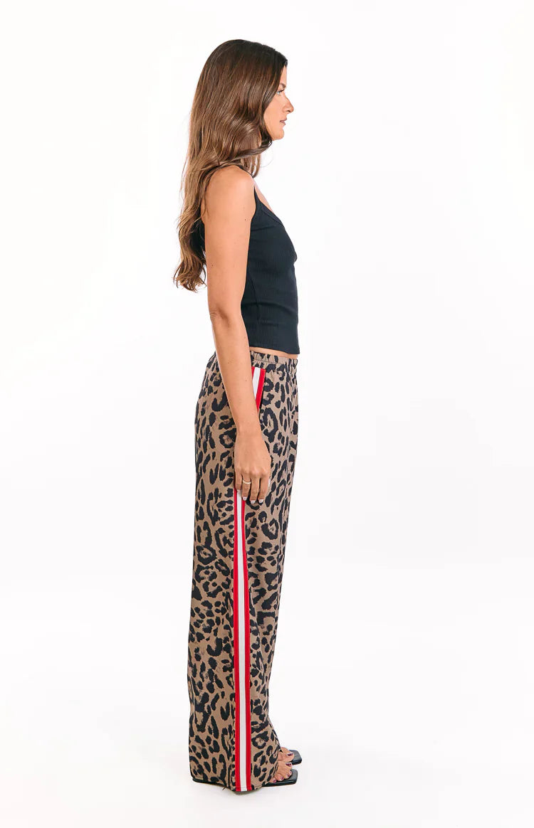Sharly Pants | Leopard Red Racer Stripe