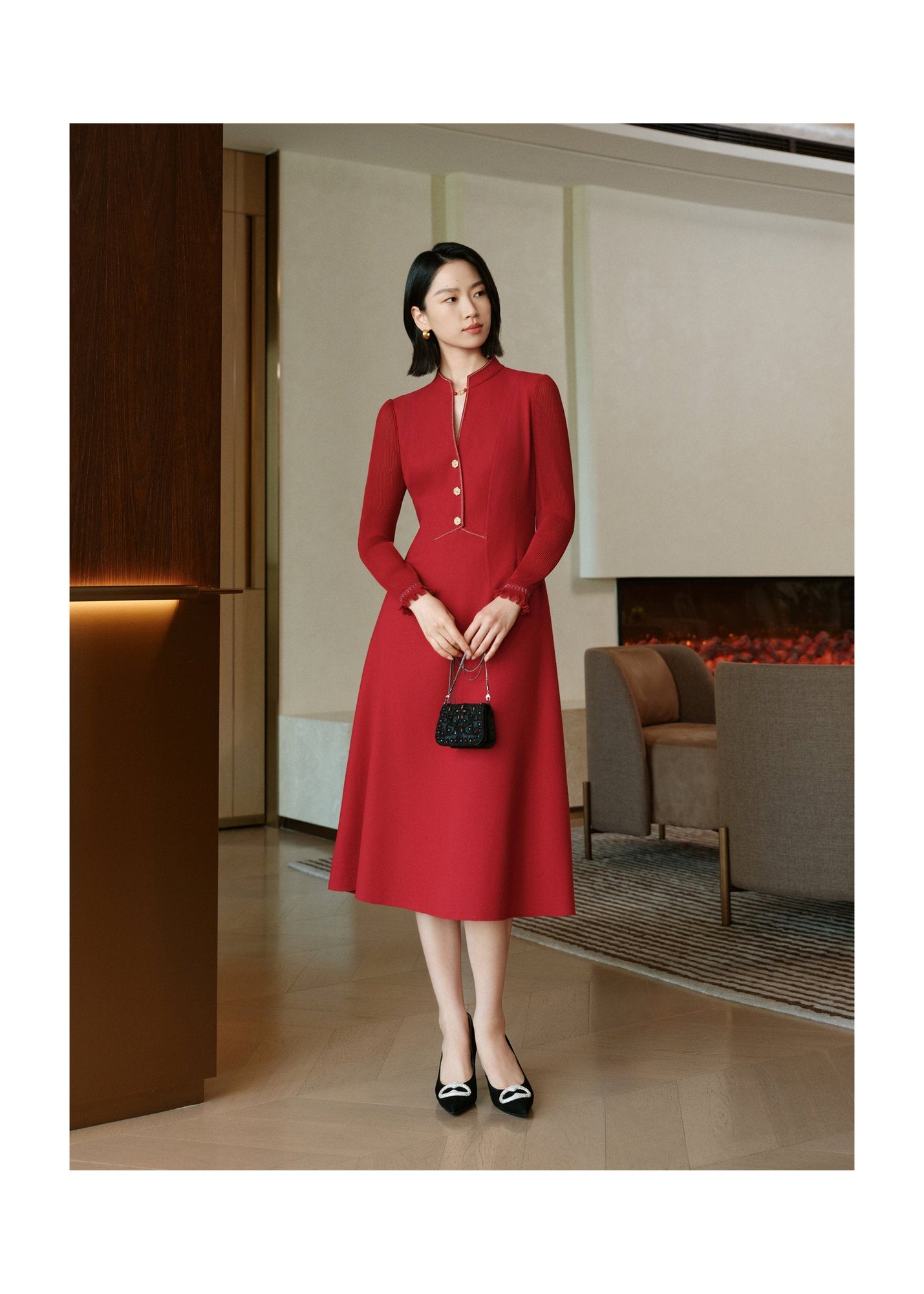 Sheep Wool Dress | Red