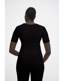 Shell Eco Stretch | Ribbed-Knit Top | Black