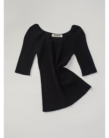 Shell Eco Stretch | Ribbed-Knit Top | Black