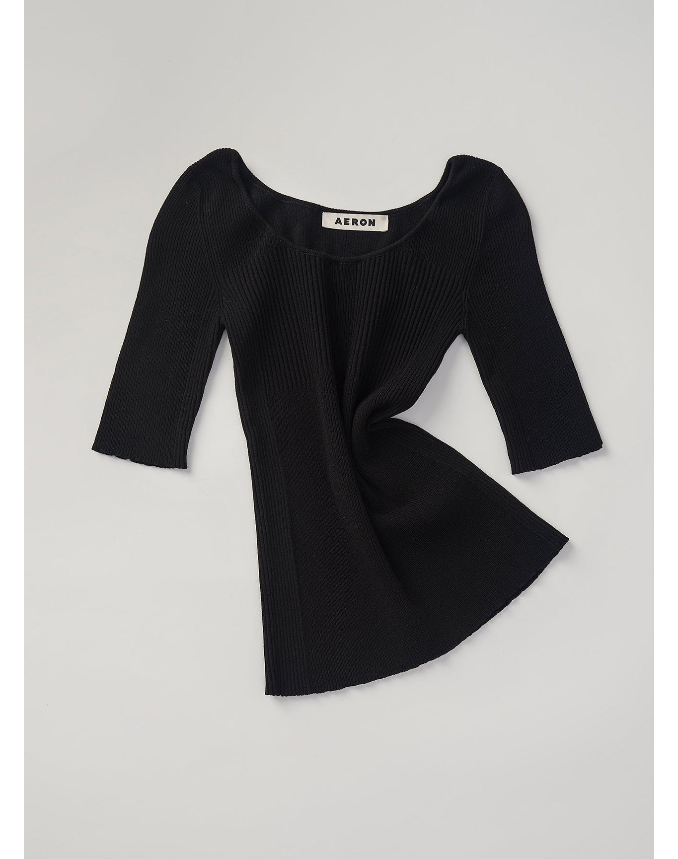 Shell Eco Stretch | Ribbed-Knit Top | Black