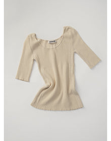 Shell Eco Stretch | Ribbed-Knit Top | Cream