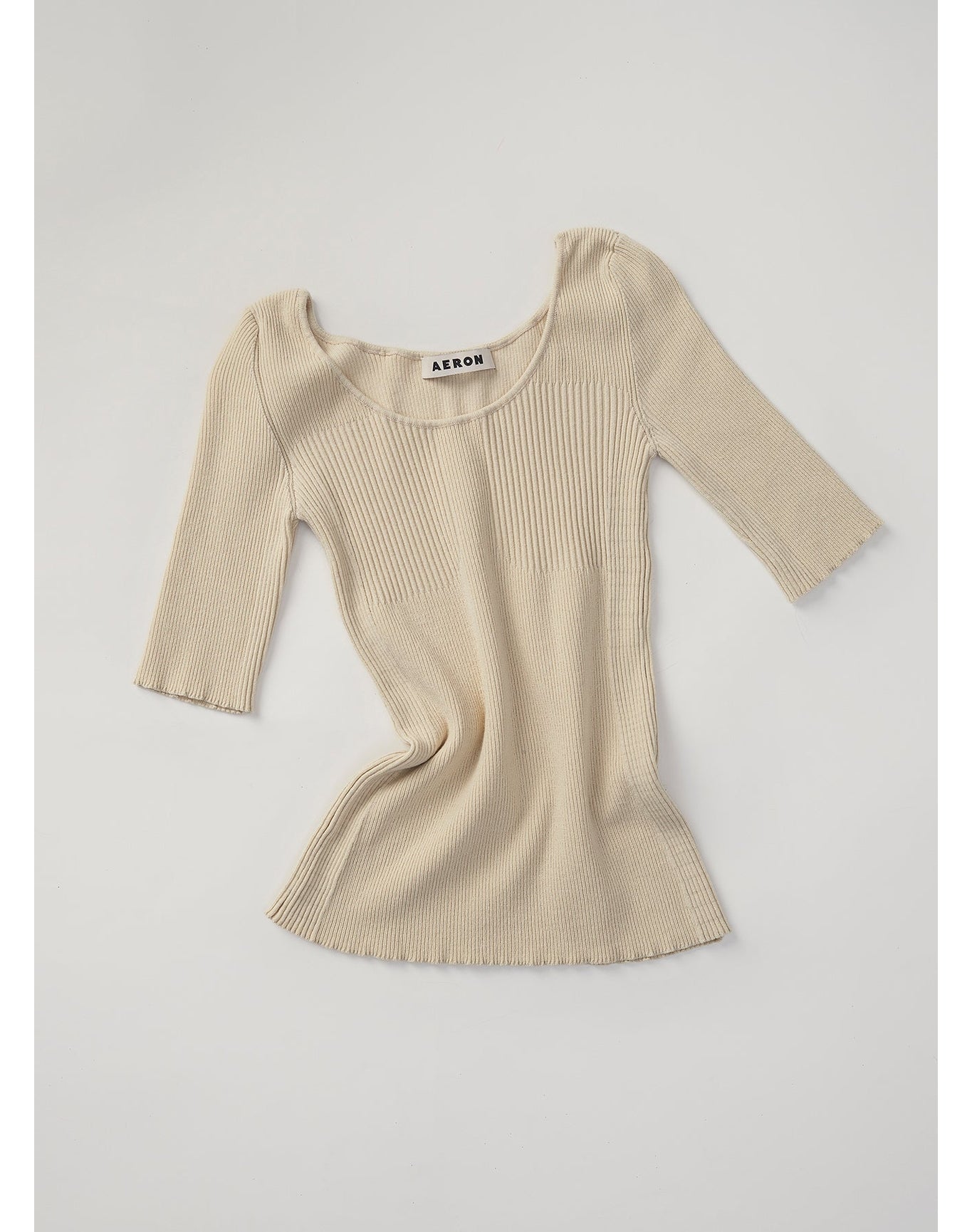 Shell Eco Stretch | Ribbed-Knit Top | Cream