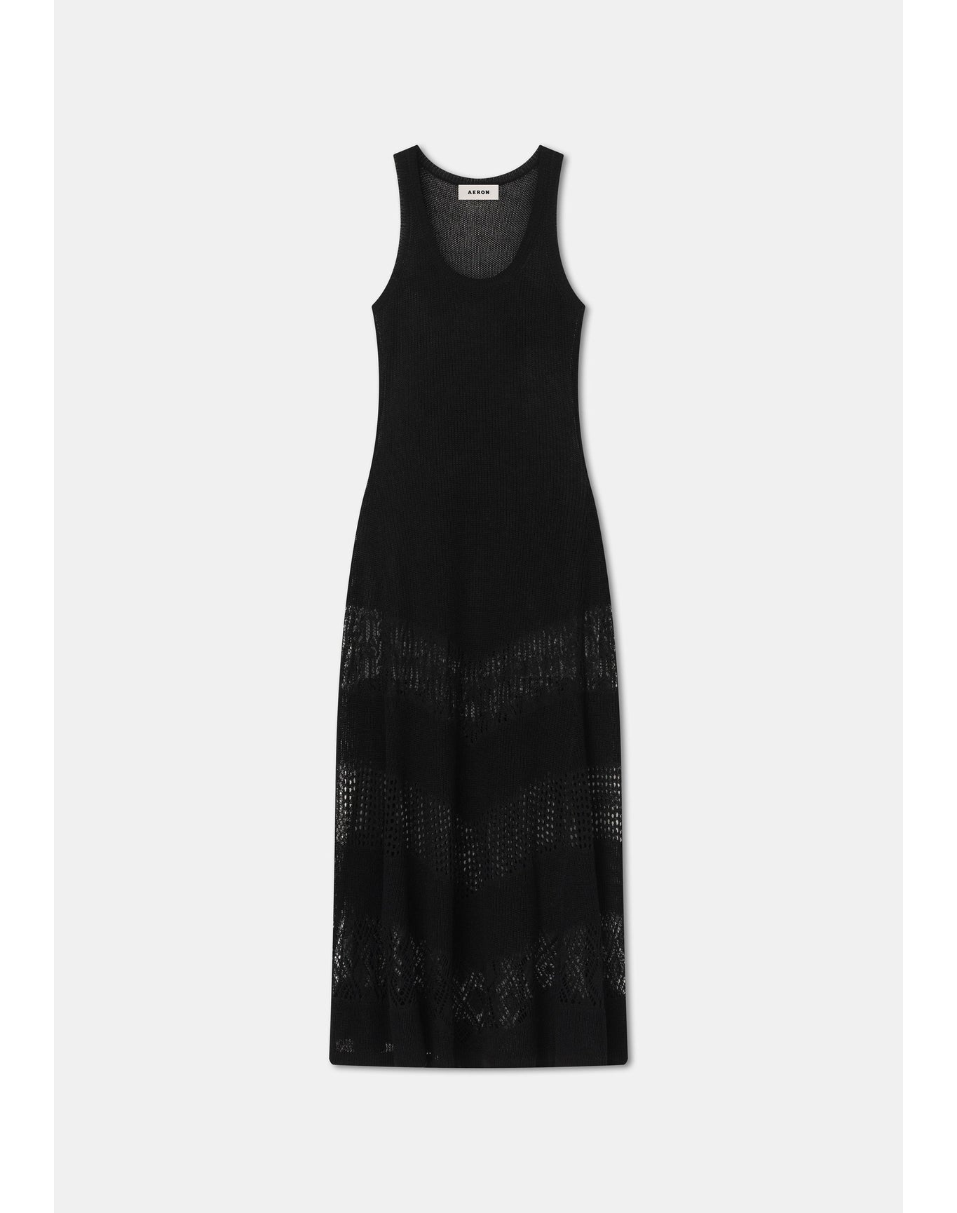 Shirley | Lace Knit Maxi Dress | Black
