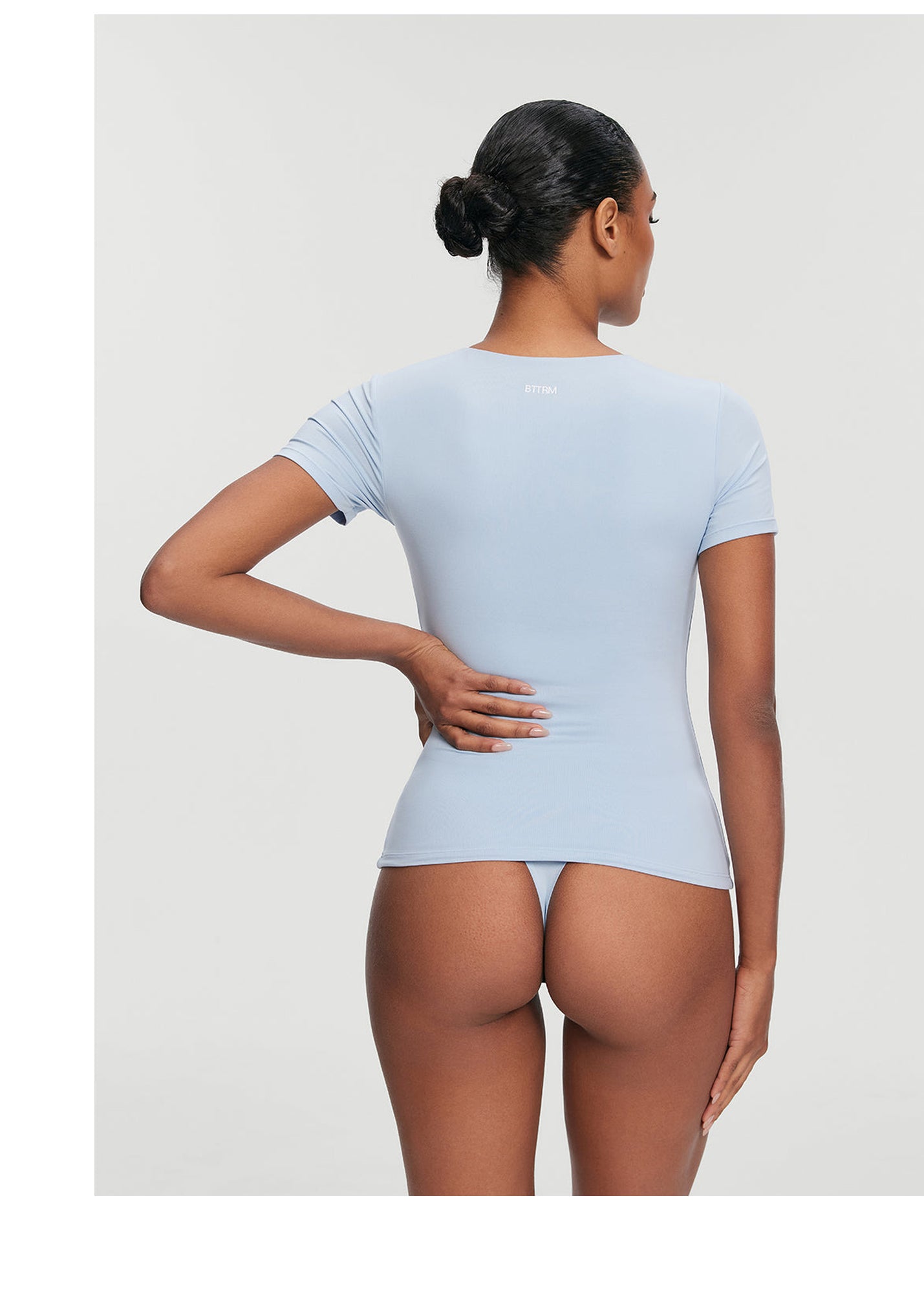 Short Sleeve Crew Neck Top | Sky Blue