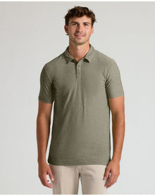 Short Sleeve Tall Active Polo | Heather Military Green