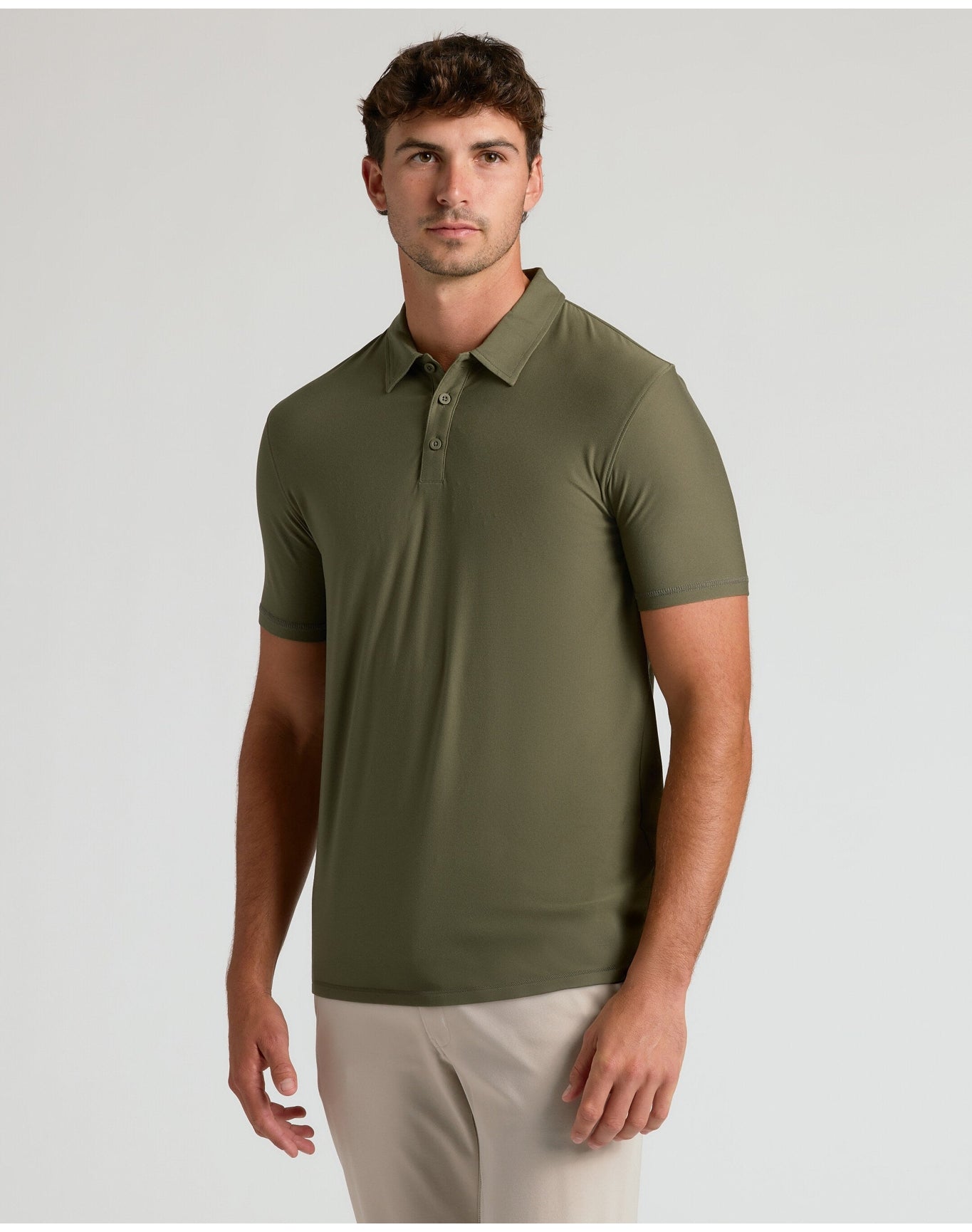 Short Sleeve Tall Active Polo | Military Green