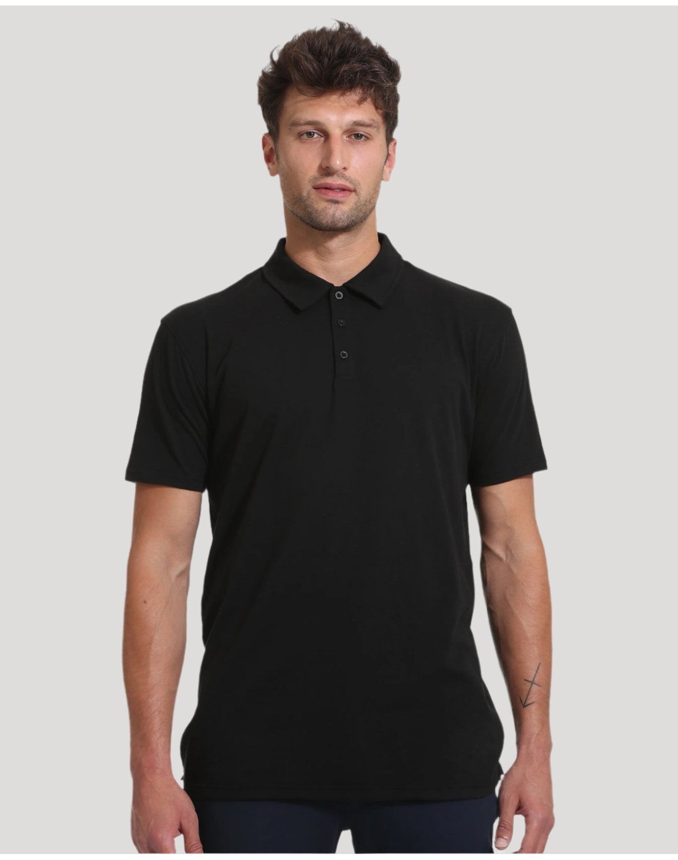 Short Sleeve Tall Polo | Black