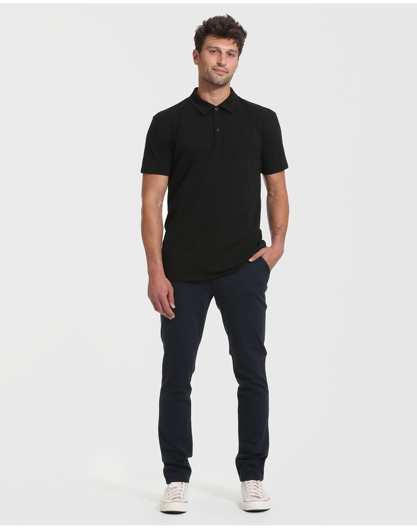 Short Sleeve Tall Polo | Black