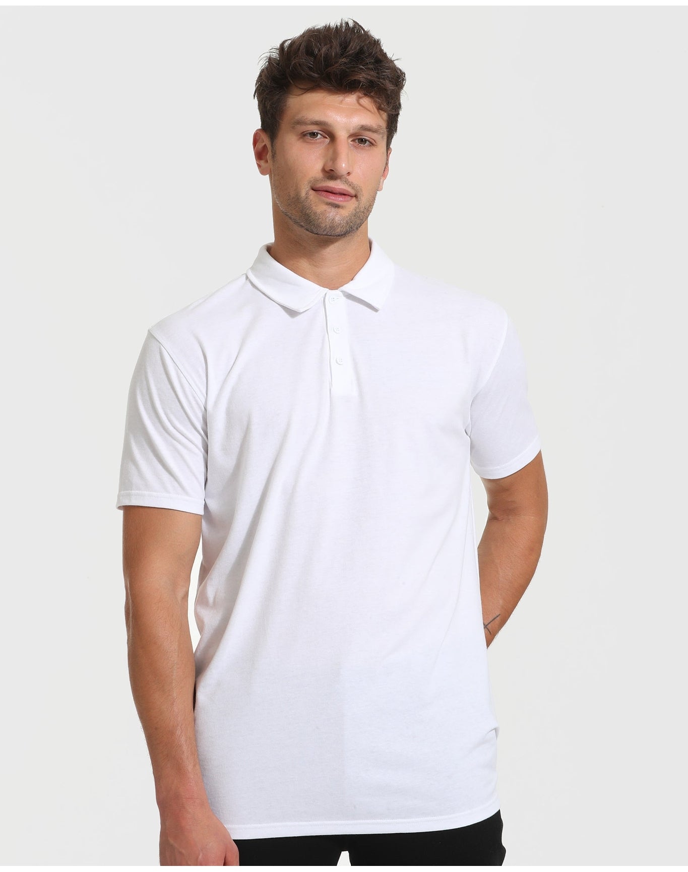 Short Sleeve Tall Polo | White