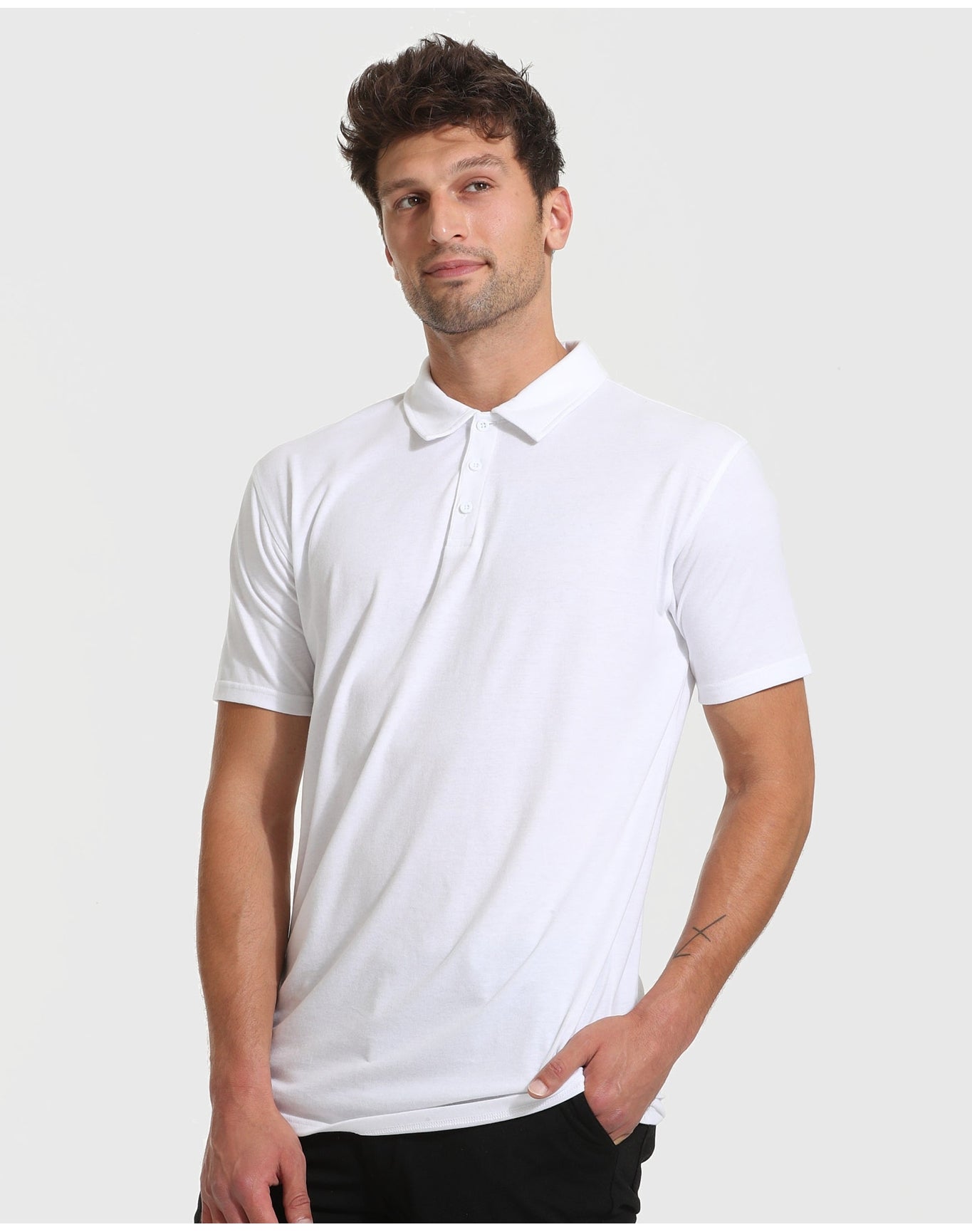 Short Sleeve Tall Polo | White