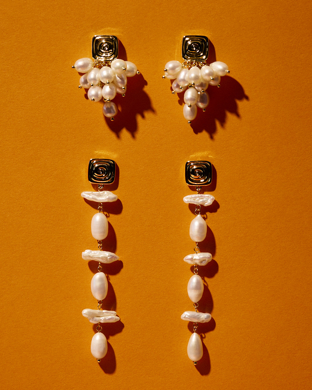 The Seychelles Pearl Drop Studs | Freshwater Pearls | Gold
