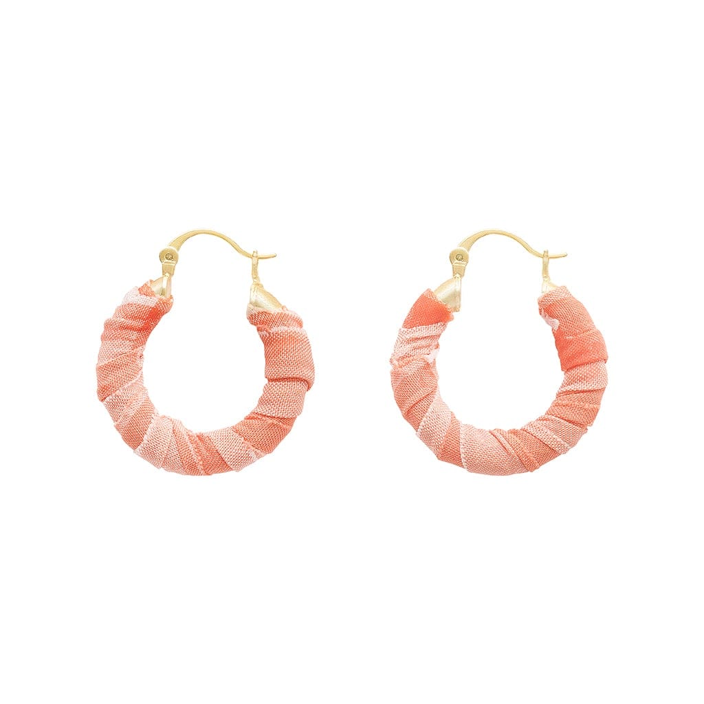 Montce x Logan Tay Medium Hoops | Shrimp Gingham