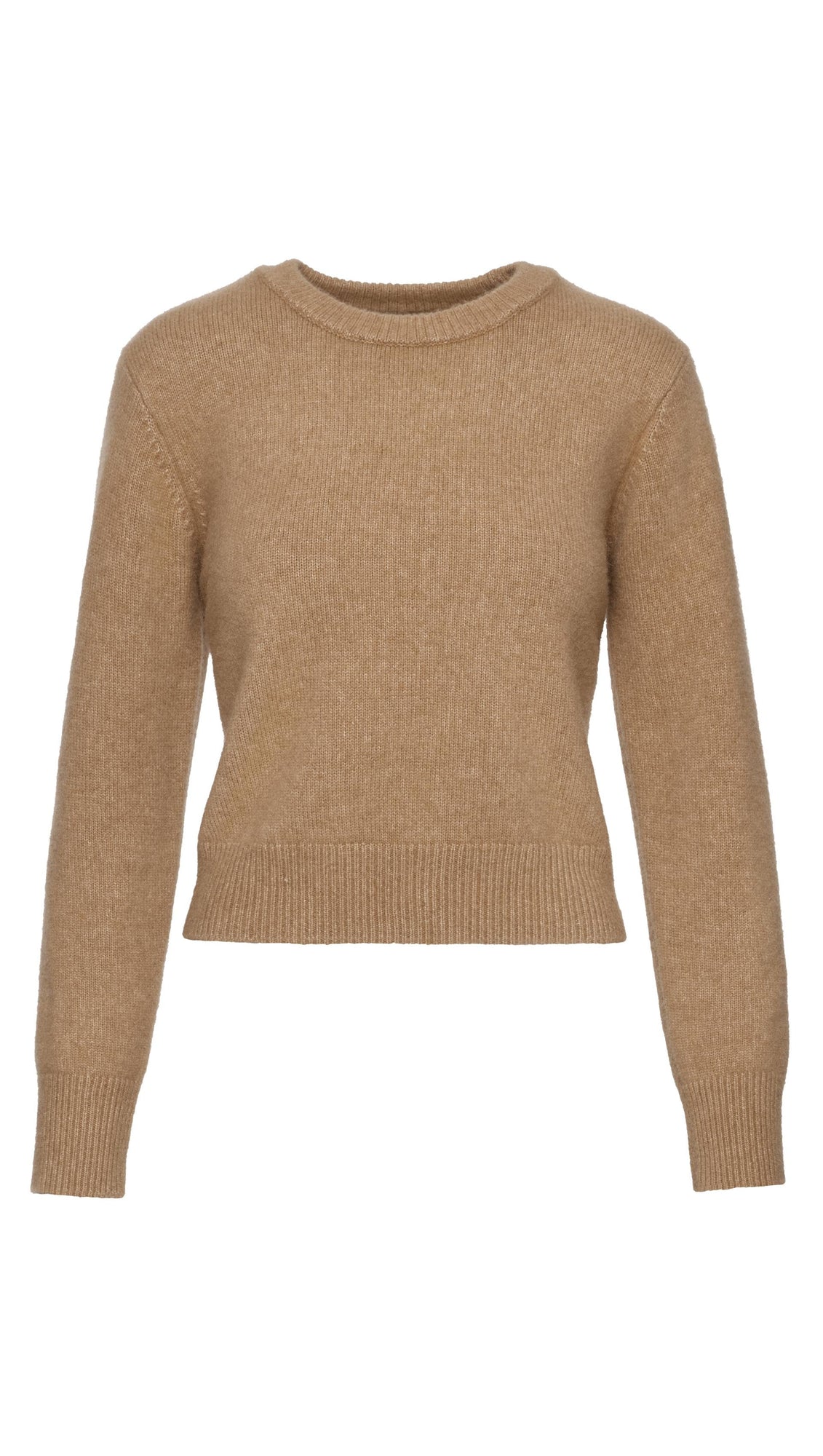 Shrunken Crewneck in Luxe Yarn | Camel