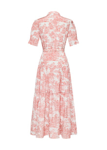 Silk-Cotton Printed Dress | Pink