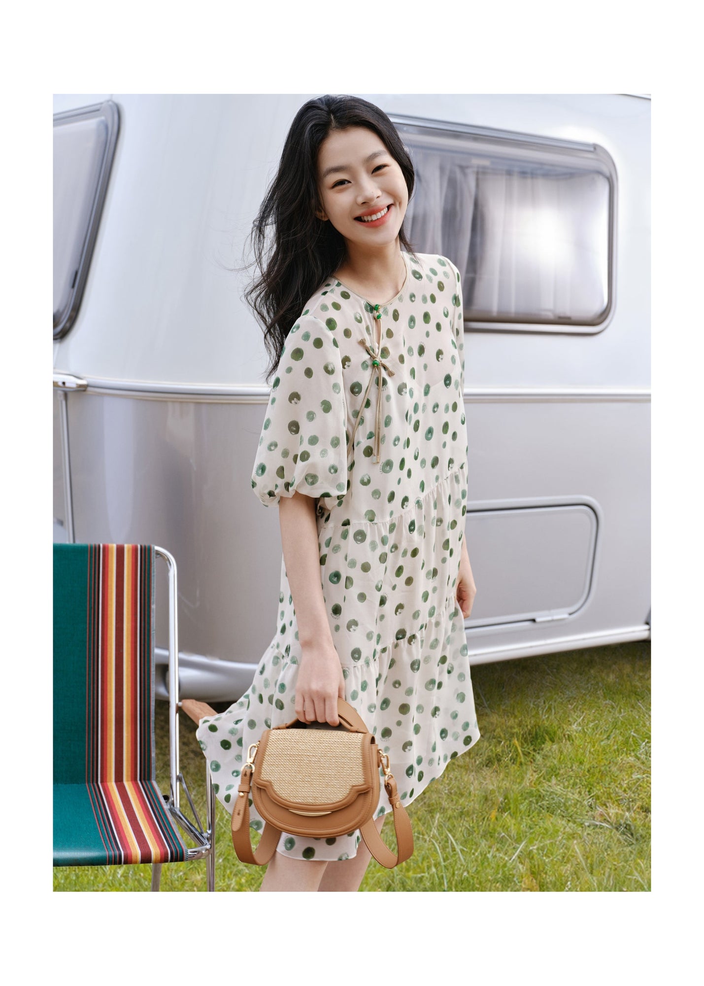 Silk Chiffon Dress | Green