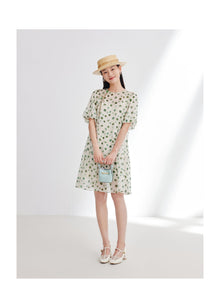 Silk Chiffon Dress | Green
