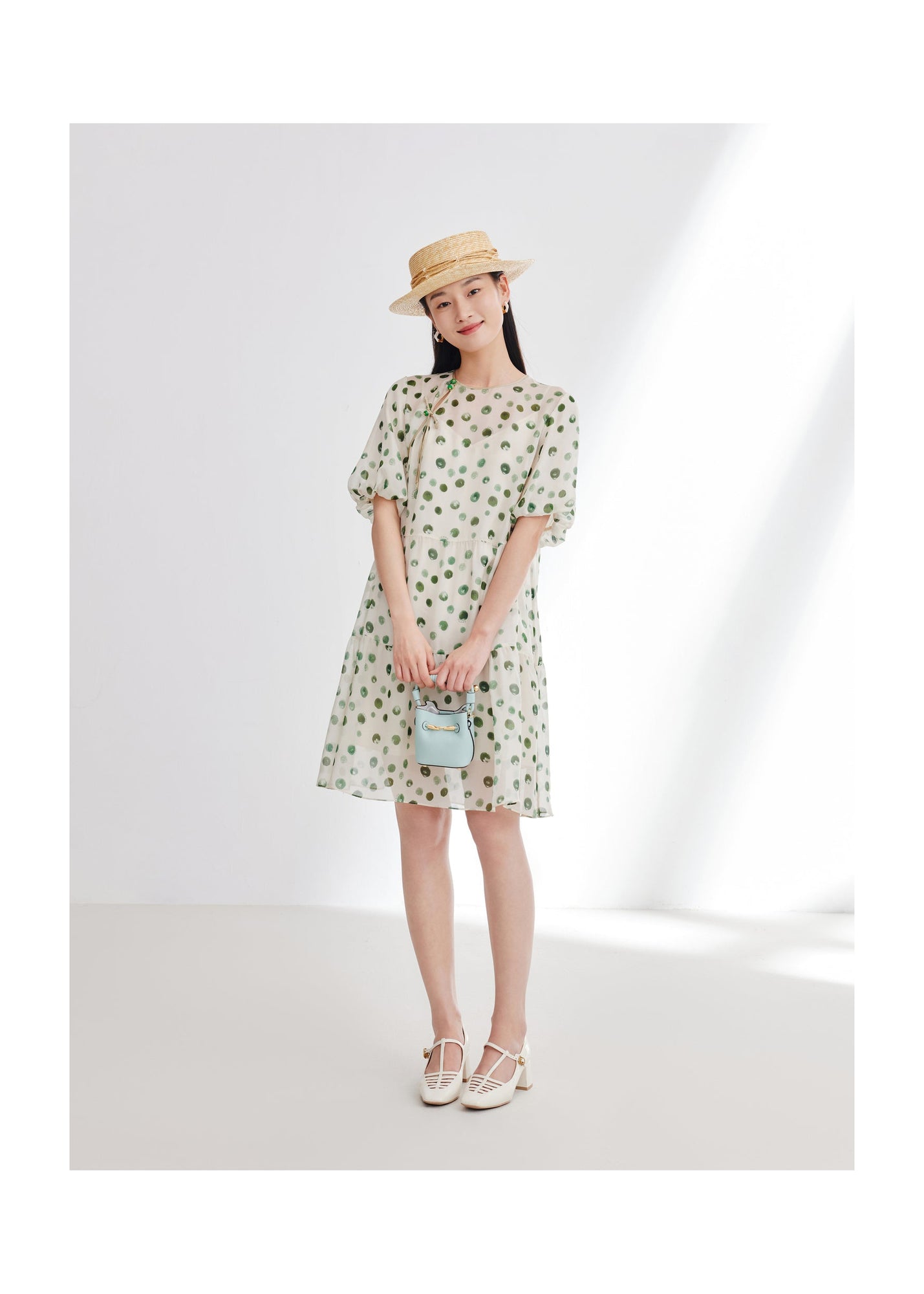 Silk Chiffon Dress | Green